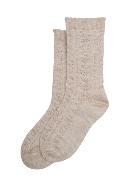 Minipop Bamboo Strømper MP18 - Off White Melange 